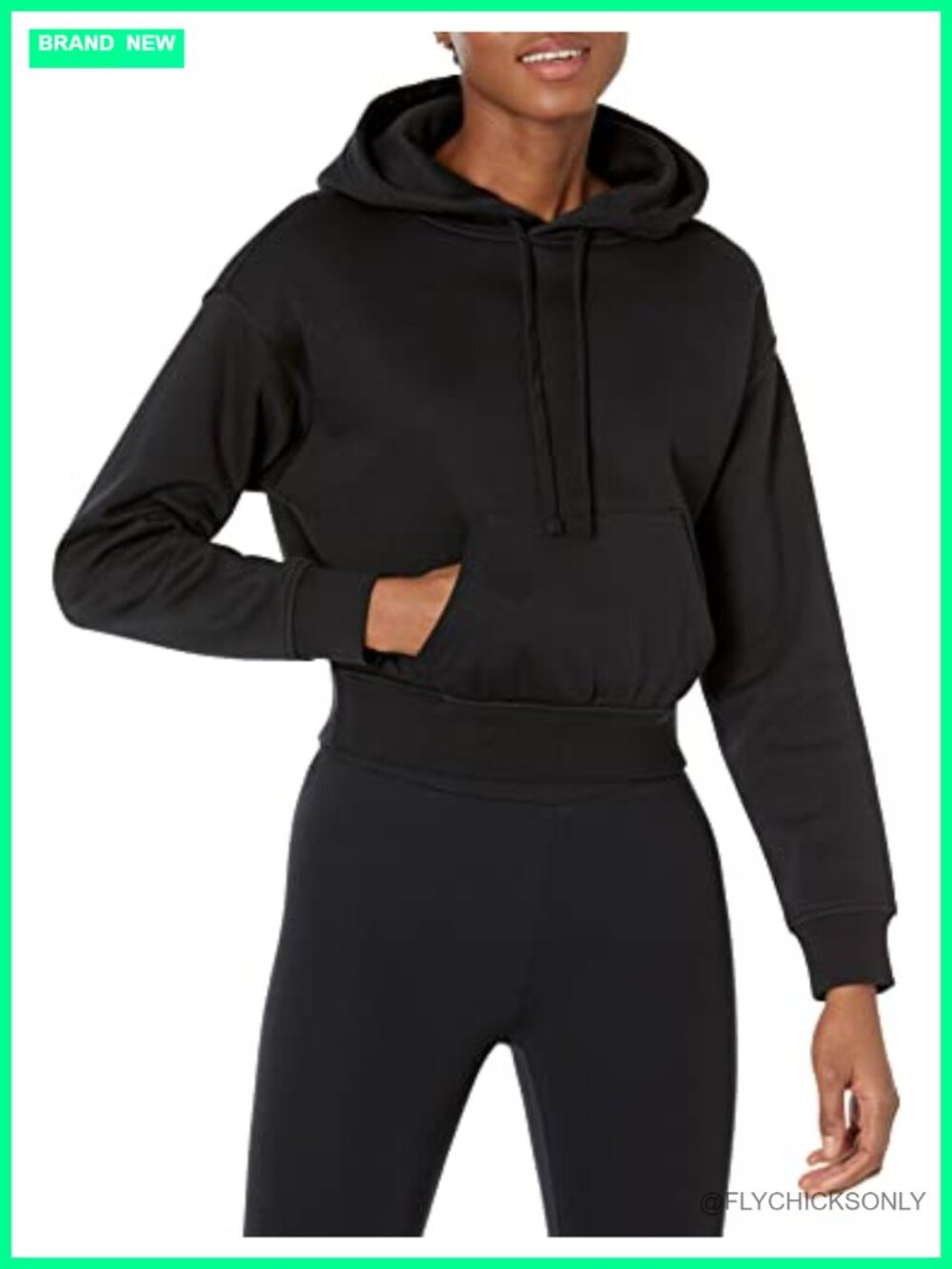 Relaxed Fit Crop Pullover Hoodie Sweatshirt with Drawstring
